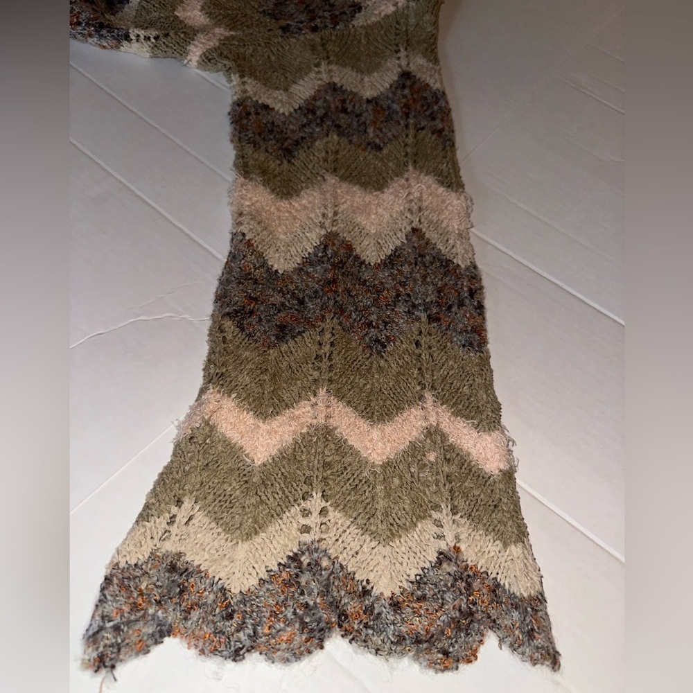 New Preswick & Moore Womens Long Cardigan Tans/ Pale Pink Boho/ Belt / size 2X - Picture 15 of 15